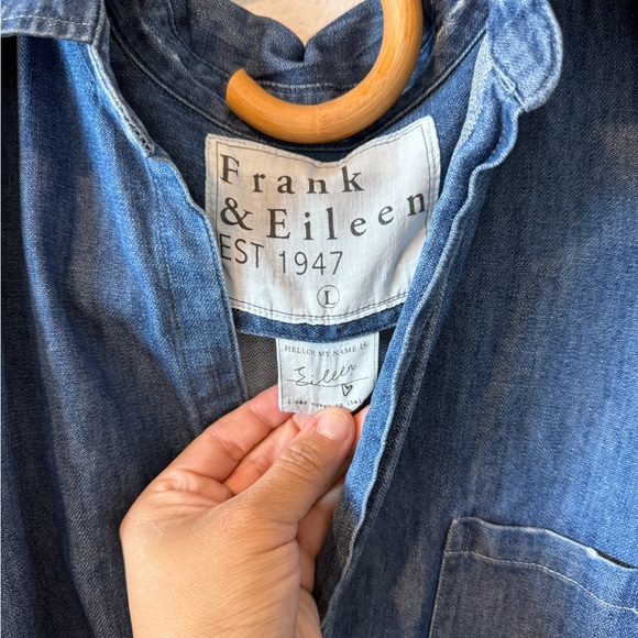 Frank & Elieen Denim Button Down The Elieen Sz Large - Picture 5 of 6